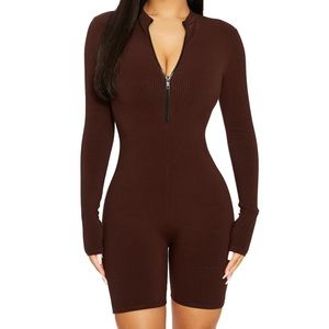 Naked wardrobe zip it snatched romper
